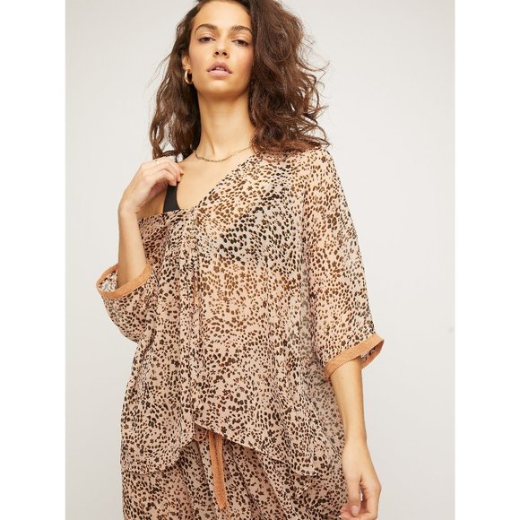 NWT Free People Sleepin In Shirt / Natural Combo - Picture 1 of 5